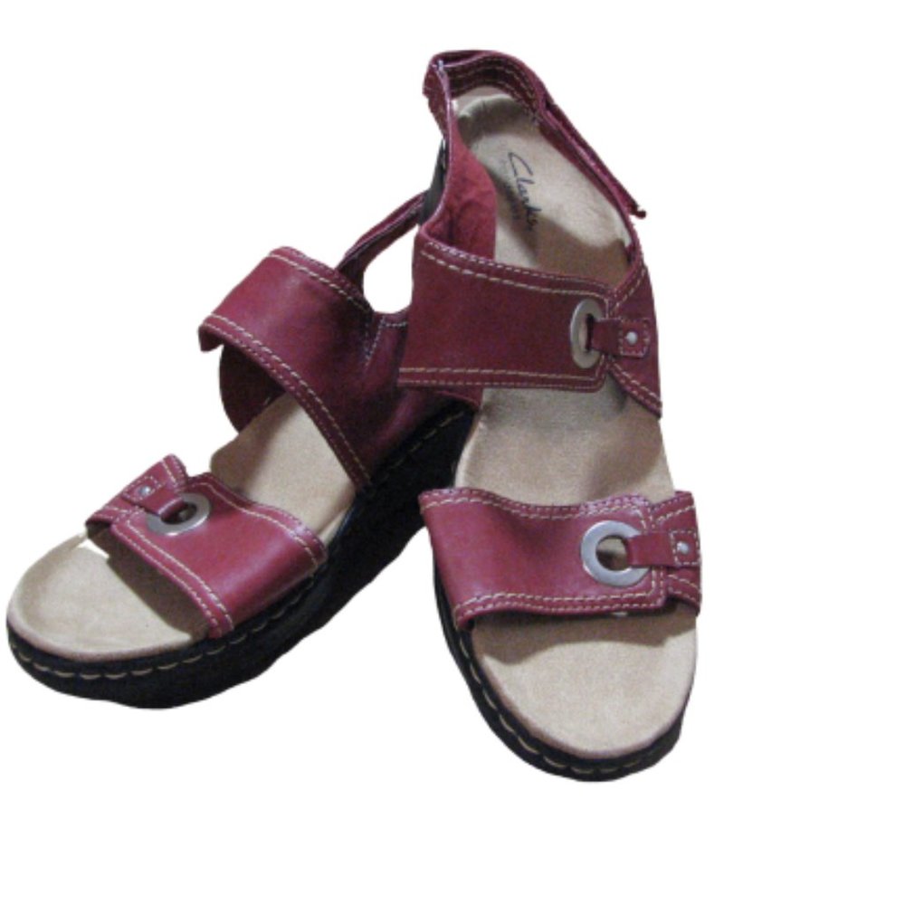 Clarks Sandals Lexi Birch Red Leather Size 11M Women